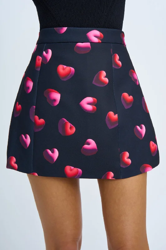 Bubble Heart Mini Skirt | Final Sale - Black Red Pink