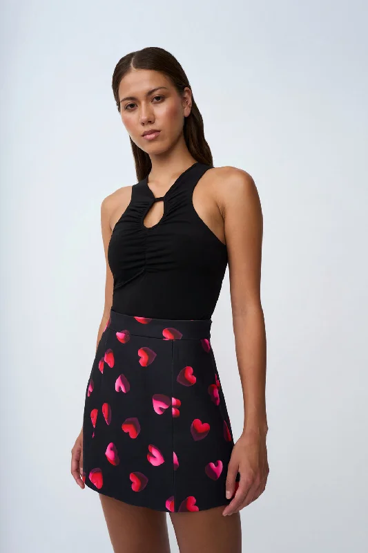 Bubble Heart Mini Skirt | Final Sale - Black Red Pink