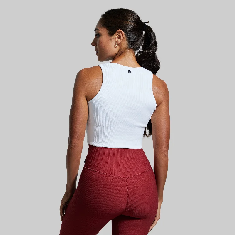 Good to Go Seamless Crop Tank (White)