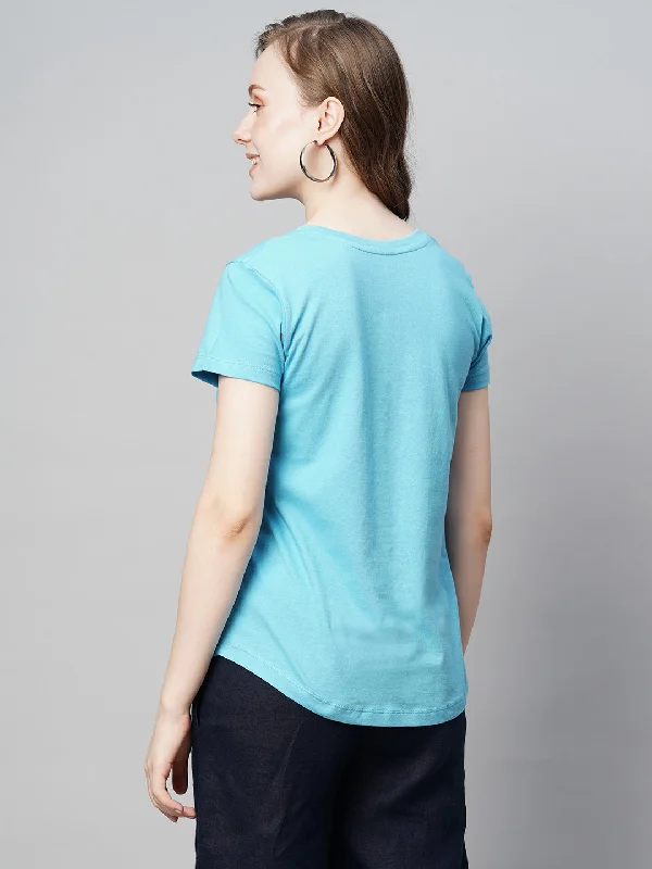 Women's Sky Cotton Regular Fit Tshirt