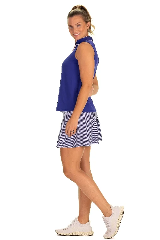 The Sherri Skort in Blue Pinstripe