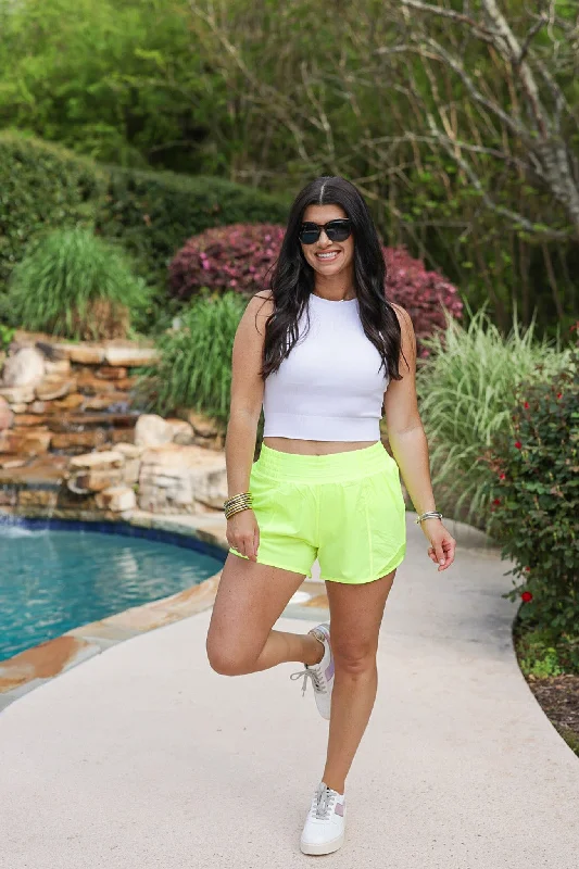 Active Babe Neon Yellow Shorts