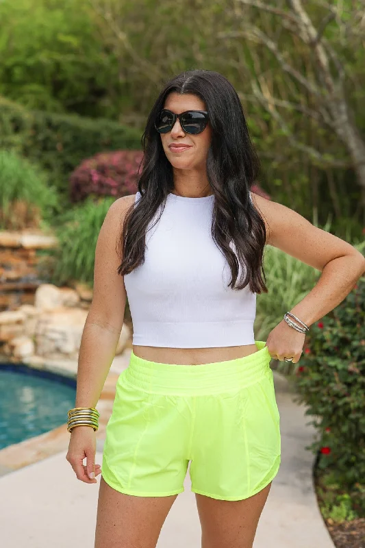 Active Babe Neon Yellow Shorts