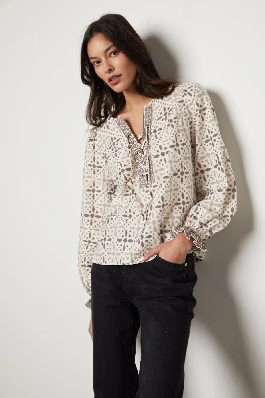 AUDETTE PRINTED BOHO TOP