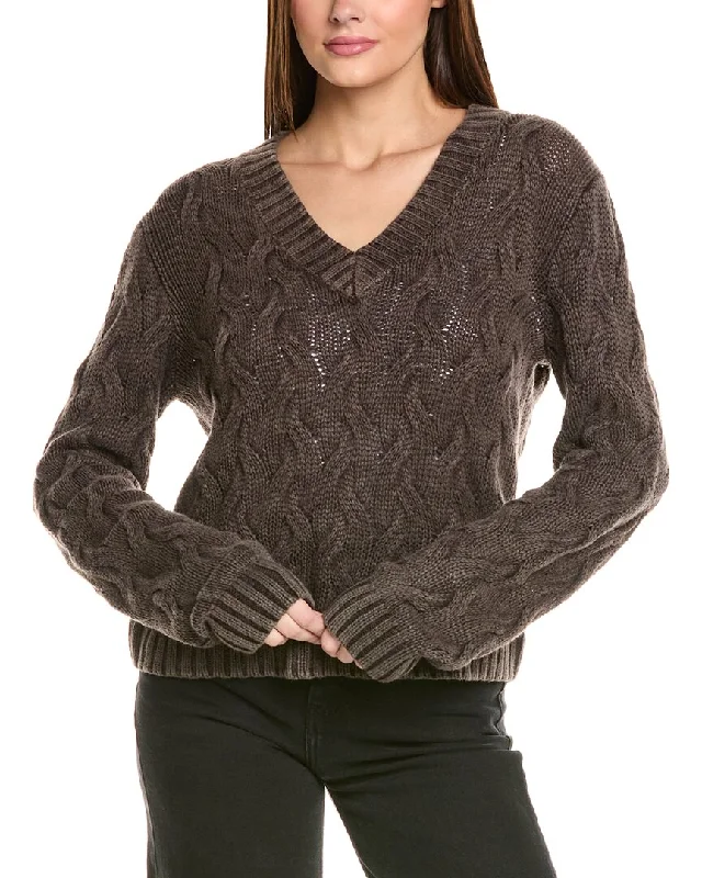 Bella Dahl V-Neck Cable Sweater