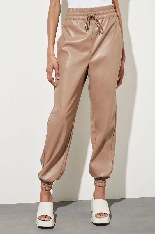 Faux Leather Joggers