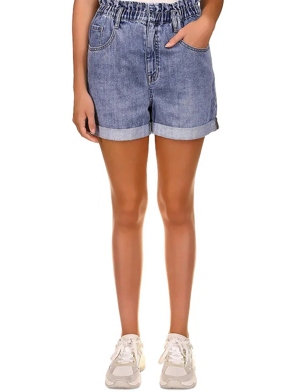 Frolic Womens Paper Bag Mini High-Waist Shorts