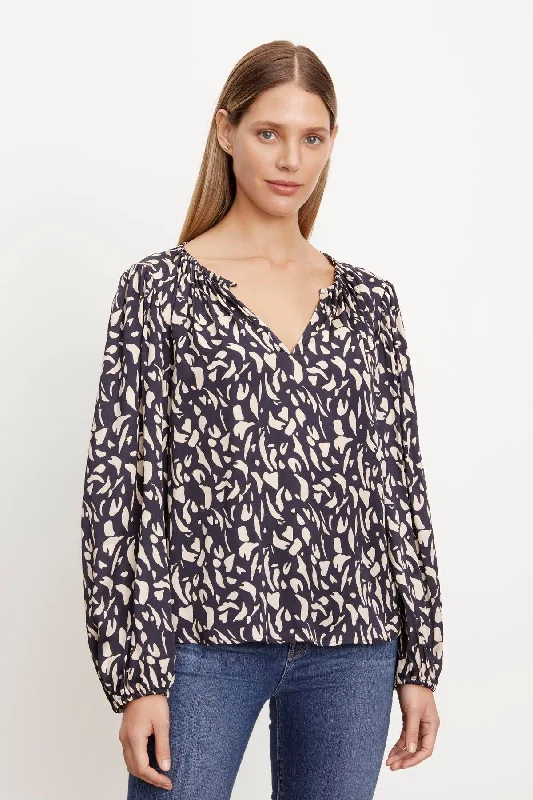 KADE PRINTED PEASANT BLOUSE