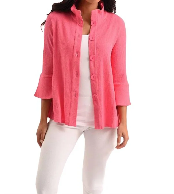 Kara 3/4 Jacket In Fuchsia