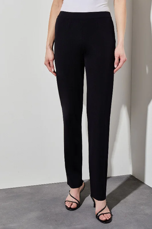 Knit Straight-Leg Cropped Pants