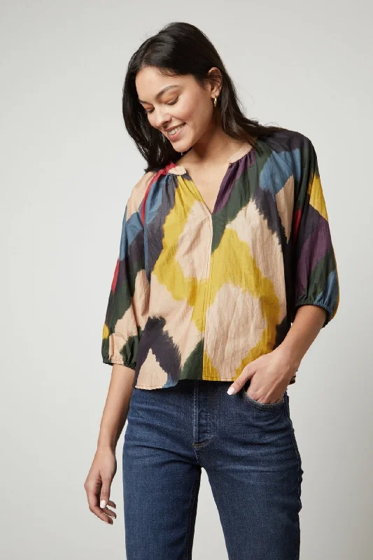 LIZETTE PRINTED BOHO TOP