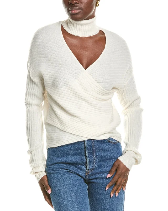 NAADAM Reversible Wrap Turtleneck Wool & Cashmere-Blend Sweater