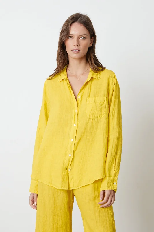 NATALIA LINEN BUTTON-UP SHIRT