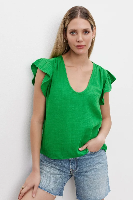 REMI RUFFLE SLEEVE TOP