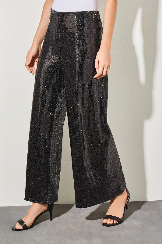 Sequins Wide-Leg Pants