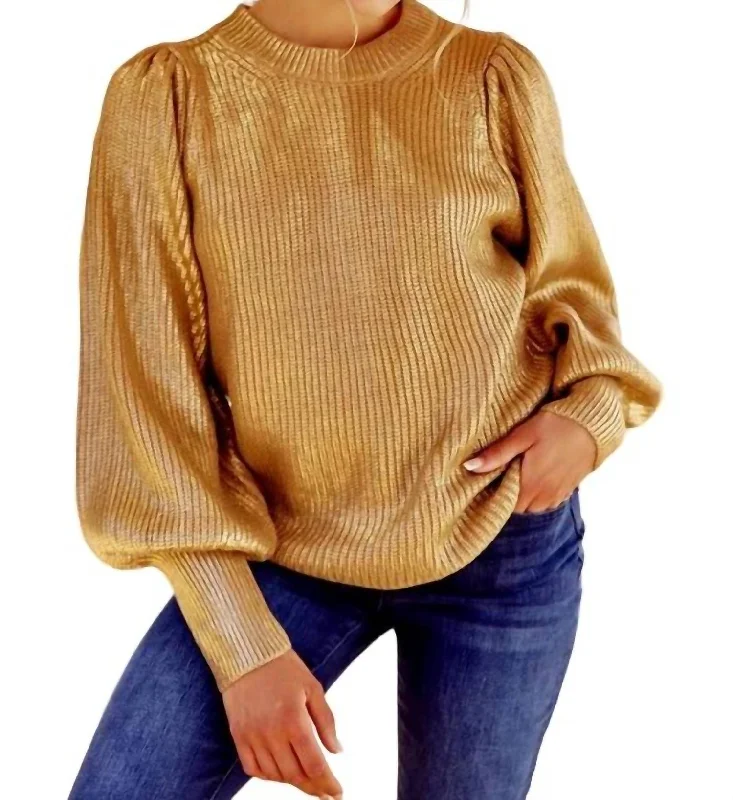 Shimmer Sweater In Gold