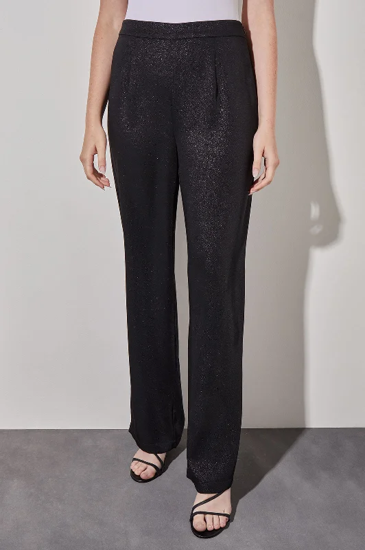 Shimmer Woven Straight-Leg Pants