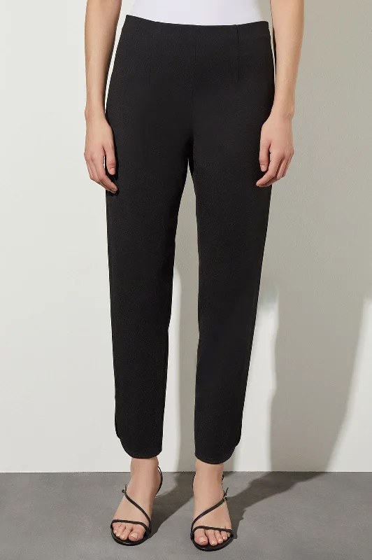 Stretch Ponte Straight-Leg Ankle Pants