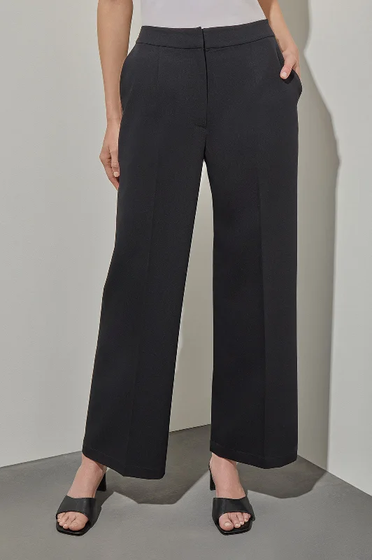 Stretch Woven Wide-Leg Pants