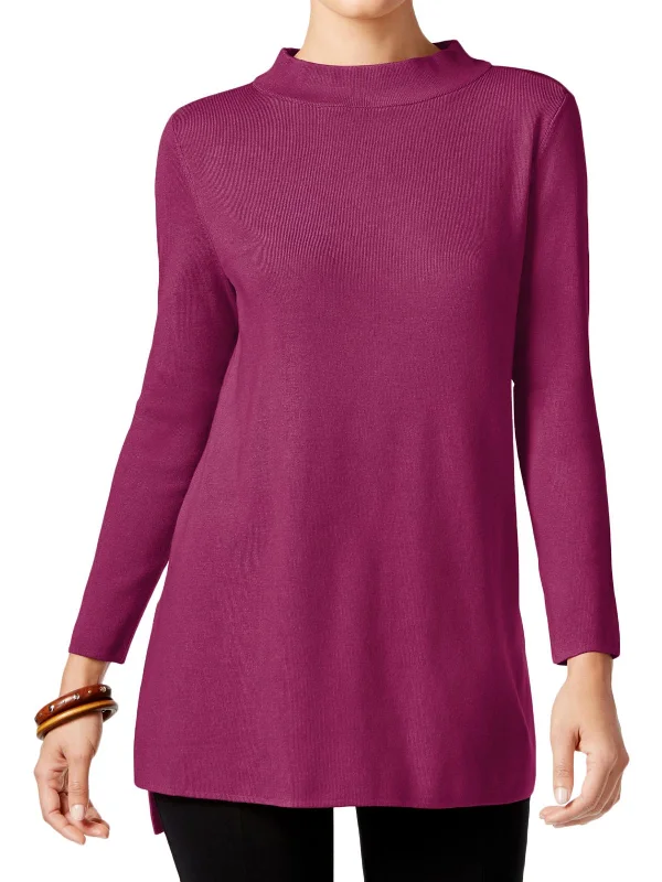 Womens Hi-Low Long Sleeves Pullover Sweater