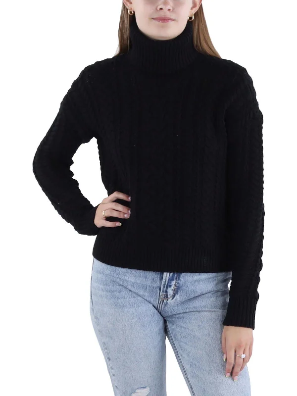 Womens Knit Turtle Neck Pullover Sweater