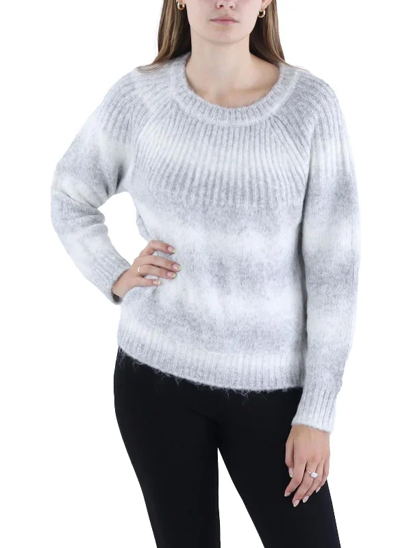 Womens Striped Pullover Crewneck Sweater