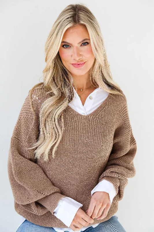 FINAL SALE - Adored Effect Beige Oversized Sweater