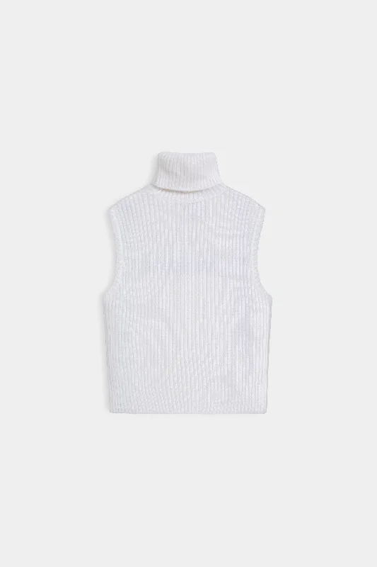 mock-neck ribbed sweater