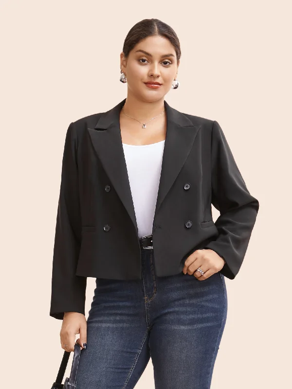 Slim-Fit Double Pocket Cropped Blazer