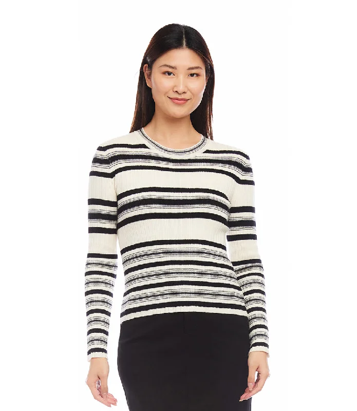 Stripe Ribbed Sweater Top