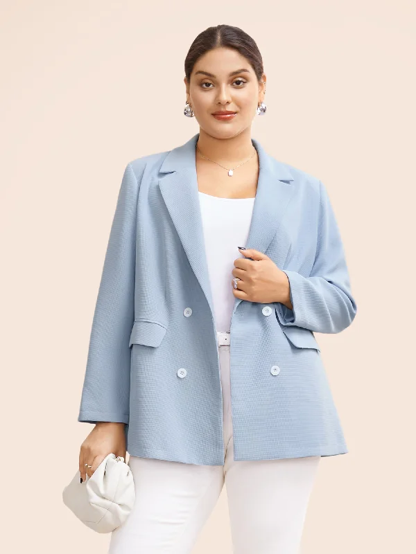 Suit Collar Flap Pocket Back Slit Blazer